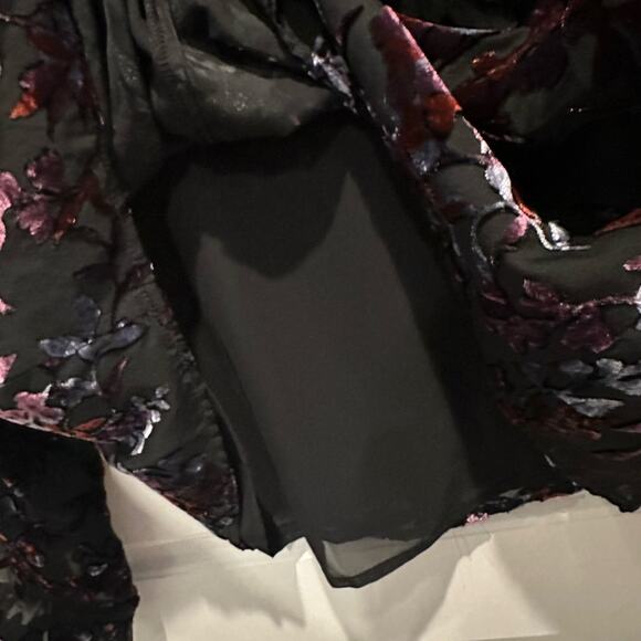 LOFT Velvet Multicolor Flower Burnout Top - Picture 4 of 6